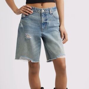 Levi's Light Blue Distressed Jean Shorts